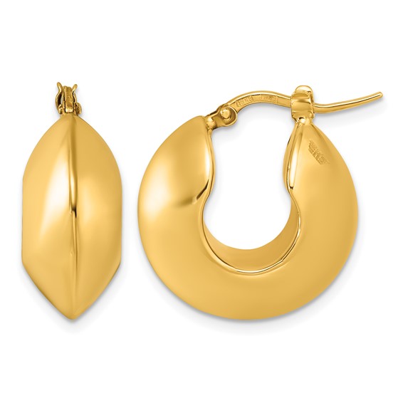 Herco 18K Polished Knife Edge Huggie Hoop Earrings