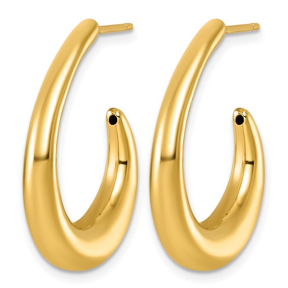 Herco 18K Polished J-Hoop Post Earrings