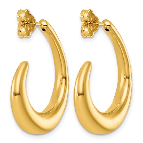 Herco 18K Polished J-Hoop Post Earrings