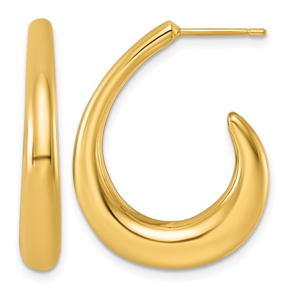 Herco 18K Polished J-Hoop Post Earrings