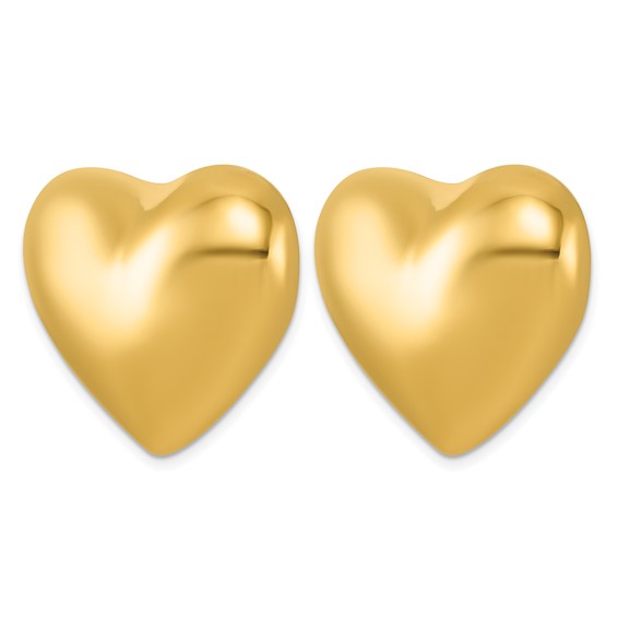 Herco 18K Polished Large Puffed Heart Post Earrings