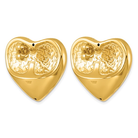 Herco 18K Polished Large Puffed Heart Post Earrings