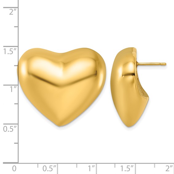 Herco 18K Polished Large Puffed Heart Post Earrings