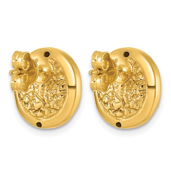 Herco 18K Polished Textured Button Post Earrings