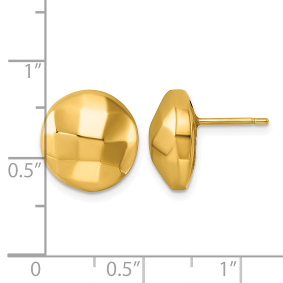 Herco 18K Polished Textured Button Post Earrings