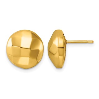 Herco 18K Polished Textured Button Post Earrings