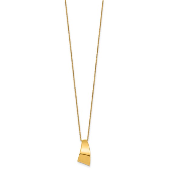 Herco 18K Polished Curved Bar with 2 Inch Extension Necklace