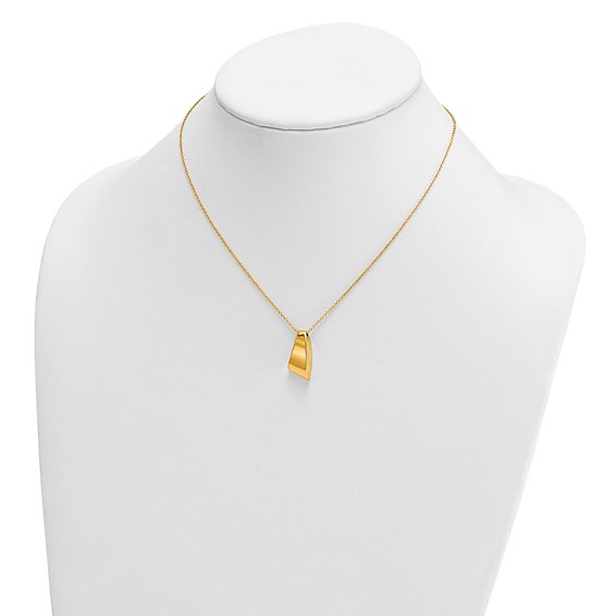 Herco 18K Polished Curved Bar with 2 Inch Extension Necklace