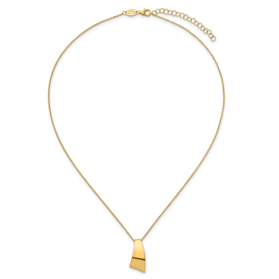 Herco 18K Polished Curved Bar with 2 Inch Extension Necklace