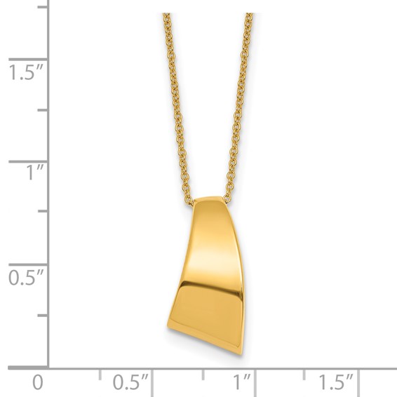 Herco 18K Polished Curved Bar with 2 Inch Extension Necklace