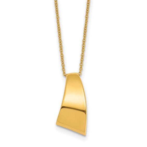 Herco 18K Polished Curved Bar with 2 Inch Extension Necklace