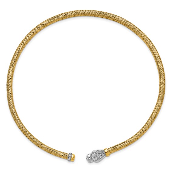 Herco 18K with White Rhodium Polished Woven Diamond Panther Neck Collar