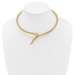 Herco 18K Polished Woven and Grooved Ruby Snake Neck Collar