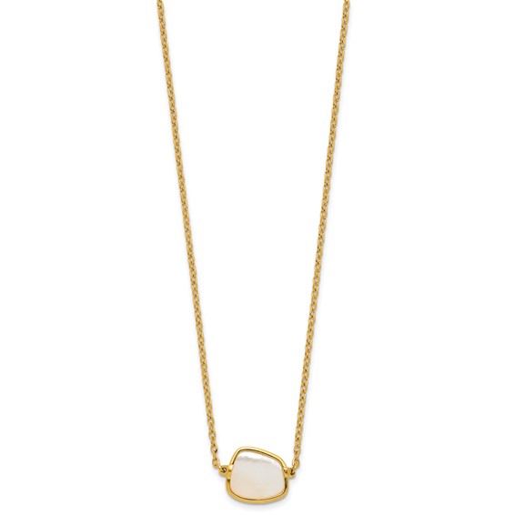 Herco 18K Polished Mother of Pearl 16 Inch with 2 Inch Extension Necklace