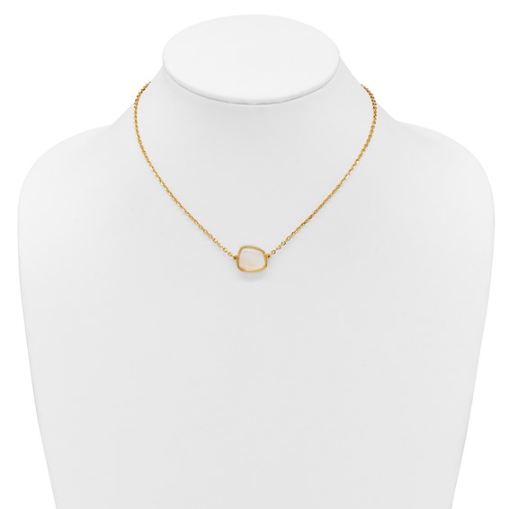 Herco 18K Polished Mother of Pearl 16 Inch with 2 Inch Extension Necklace