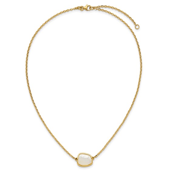 Herco 18K Polished Mother of Pearl 16 Inch with 2 Inch Extension Necklace
