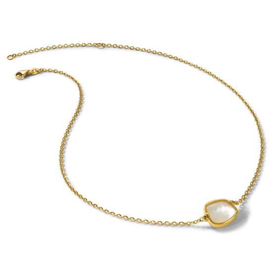 Herco 18K Polished Mother of Pearl 16 Inch with 2 Inch Extension Necklace