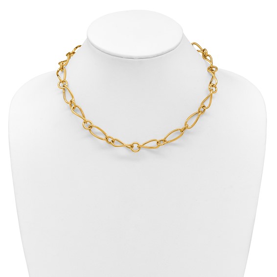 Herco 18K Polished Fancy Link Toggle 17.75 Inch Necklace