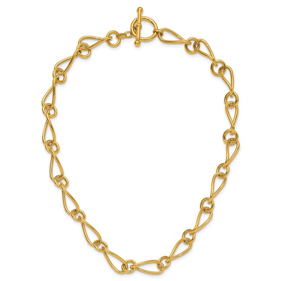 Herco 18K Polished Fancy Link Toggle 17.75 Inch Necklace