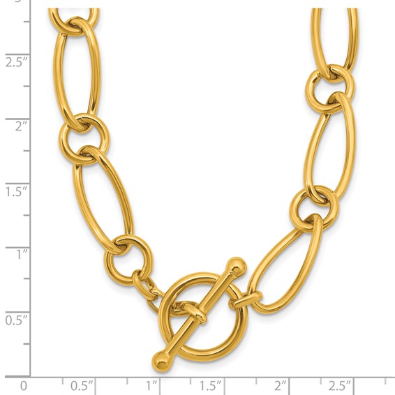 Herco 18K Polished Fancy Link Toggle 17.75 Inch Necklace