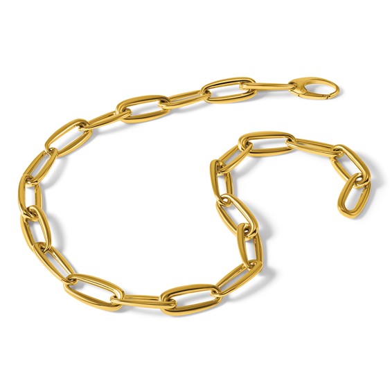 Herco 18K Polished 11.3mm Elongated Oval Link 18 Inch Necklace