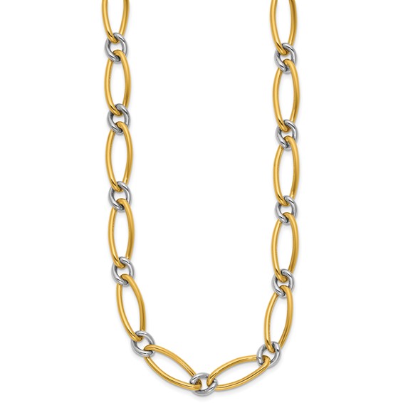 Herco 18K Two-tone Polished 8.0mm Fancy Link 17.5 Inch Necklace