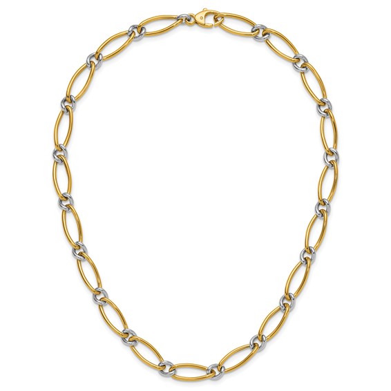 Herco 18K Two-tone Polished 8.0mm Fancy Link 17.5 Inch Necklace