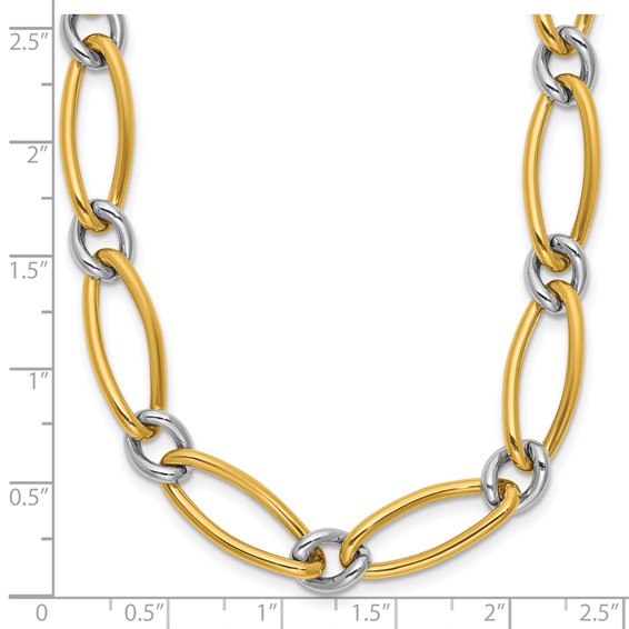 Herco 18K Two-tone Polished 8.0mm Fancy Link 17.5 Inch Necklace