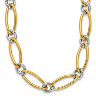 Herco 18K Two-tone Polished 8.0mm Fancy Link 17.5 Inch Necklace