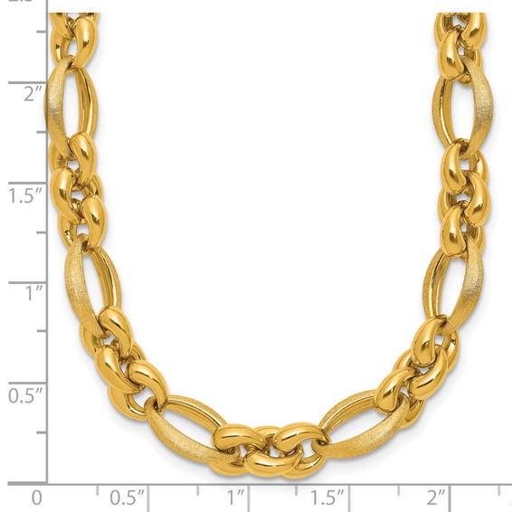 Herco 18K Polished and Brushed Fancy Navette Link 18 Inch Necklace