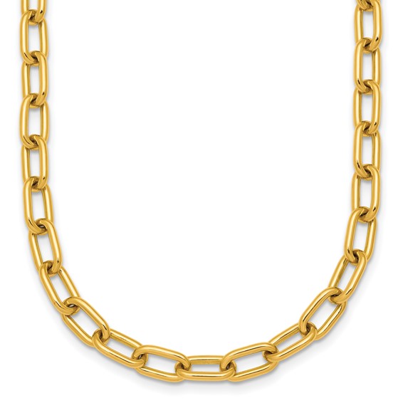 Herco 18K Polished 5mm Oval Link 18 Inch Necklace
