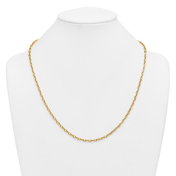 Herco 18K Polished Fancy Cable Link 24 Inch Necklace