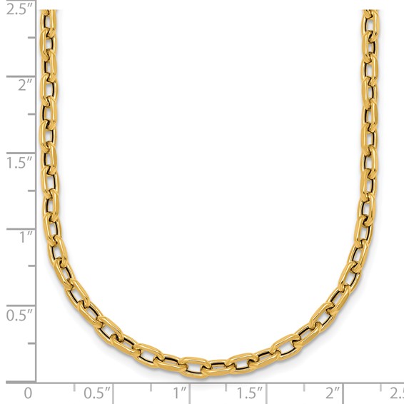 Herco 18K Polished Fancy Cable Link 24 Inch Necklace