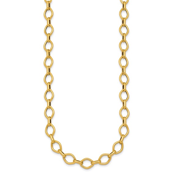 Herco 18K Polished Geometric & Oval Link 18 Inch Necklace