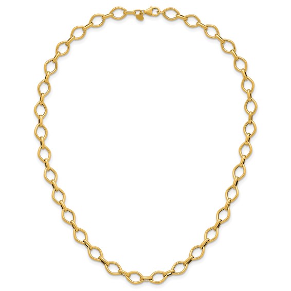 Herco 18K Polished Geometric & Oval Link 18 Inch Necklace