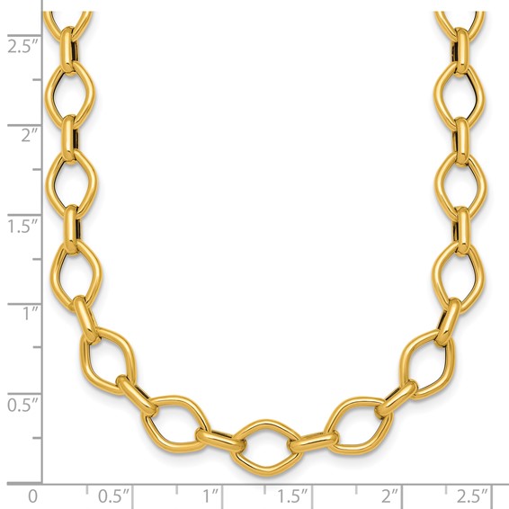 Herco 18K Polished Geometric & Oval Link 18 Inch Necklace