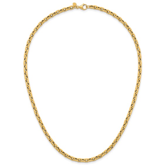 Herco 18K Polished Hexagon Oval Link 18 Inch Necklace