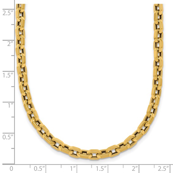 Herco 18K Polished Hexagon Oval Link 18 Inch Necklace