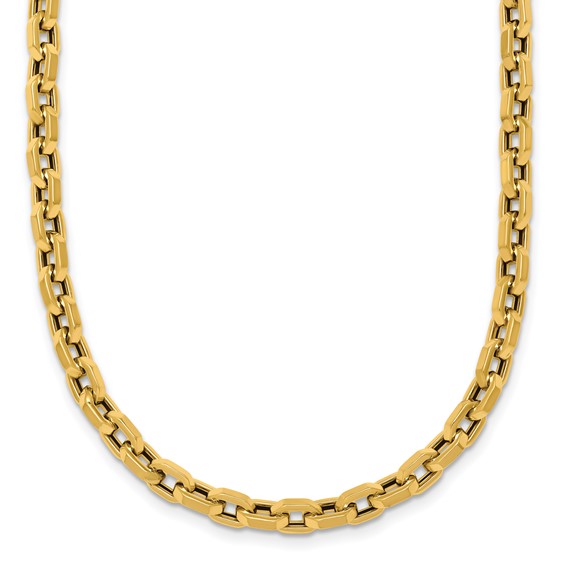 Herco 18K Polished Hexagon Oval Link 18 Inch Necklace