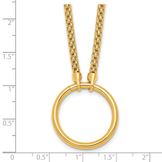 Herco 18K Polished Single Ring 17.75 Inch Popcorn Mesh Necklace