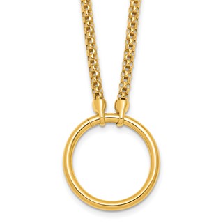 Herco 18K Polished Single Ring 17.75 Inch Popcorn Mesh Necklace