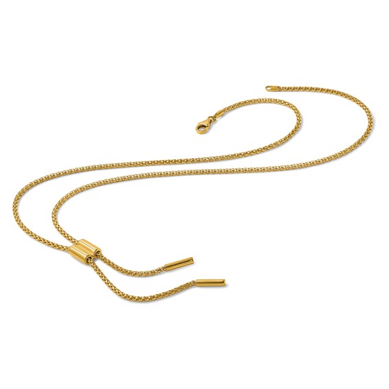 Herco 18K Polished Adjustable Y-Drop 18 Inch Popcorn Mesh Necklace