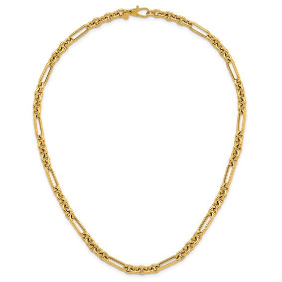 Herco Gold Polished Mixed Link Necklaces