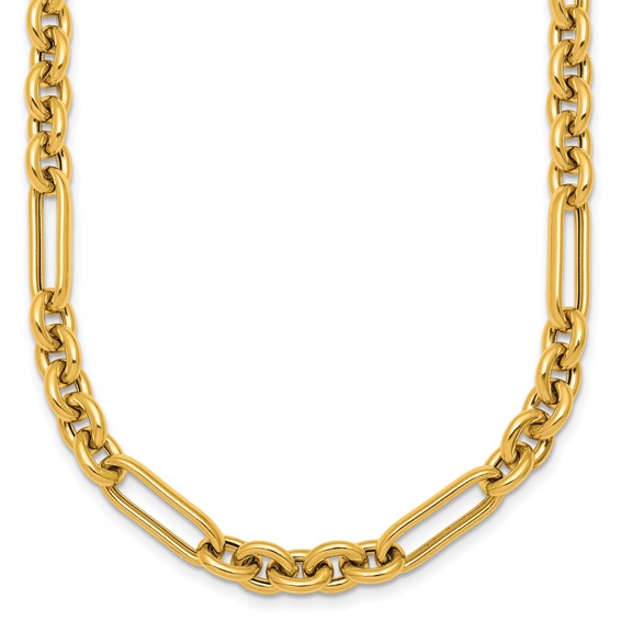Herco Gold Polished Mixed Link Necklaces