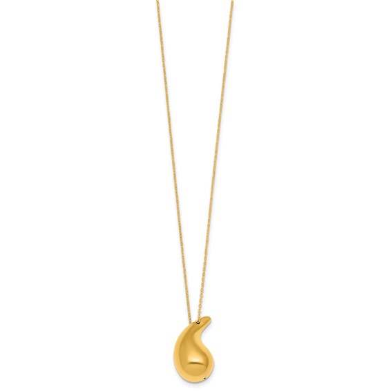 Herco 18K Polished Puffed Teardrop 18 Inch Necklace