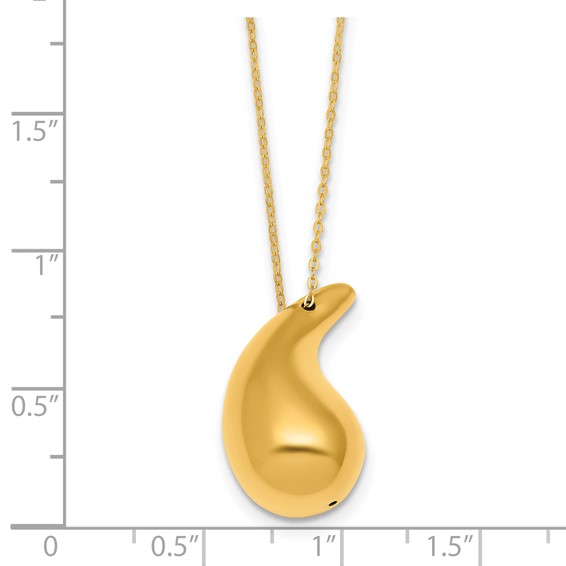 Herco 18K Polished Puffed Teardrop 18 Inch Necklace
