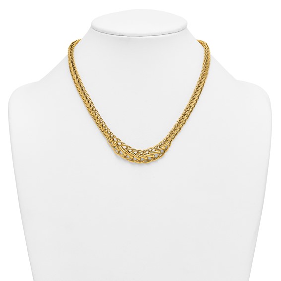 Herco 18K Polished Graduated Fancy Link 18 Inch Necklace