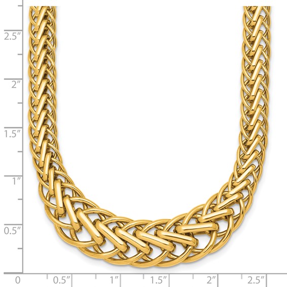 Herco 18K Polished Graduated Fancy Link 18 Inch Necklace