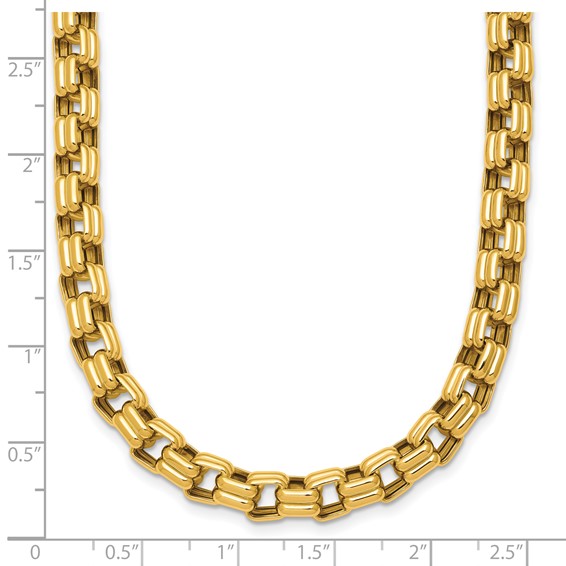 Herco 18K Polished Double Square Link 18 Inch Necklace