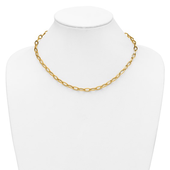 Herco 18K Polished Oval Link 18 Inch Necklace